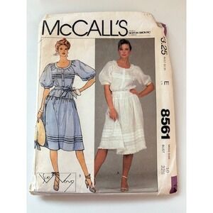 McCall's 8561 Sewing Pattern Misses Dress & Tie Belt Size 10 Vintage 1980s